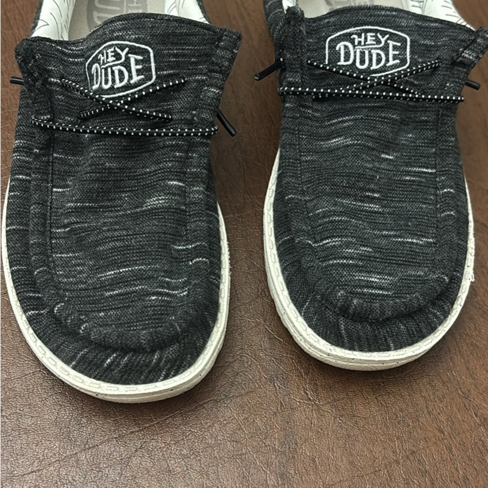 Hey Dude Charcoal and White Loafers